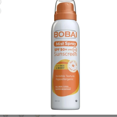 Bobai Hypoallergenic Water-Resistant Face & Body Sunscreen Mist Spray for All Skin Types SPF50+