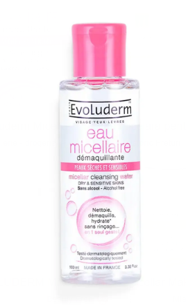 Evoluderm Micellar Cleansing Water for Dry & Sensitive Skin - alcohol free