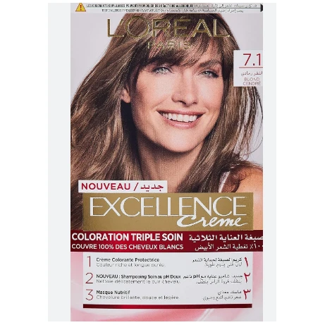 L'Oreal Excellence Triple Care Hair Color Cream Ash Blonde 7.1