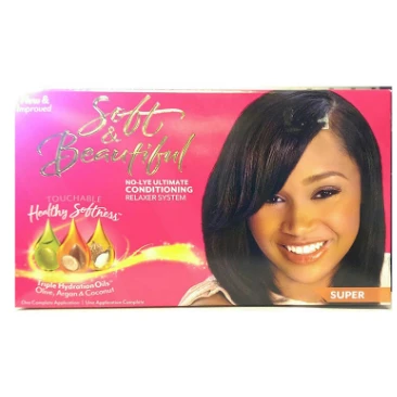 Soft & Beautiful Super Conditioning Hair Relaxer Kit with Hydrating Oils - lye free