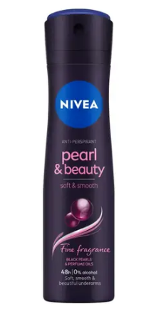 NIVEA Pearl & Beauty 72H Antiperspirant Deodorant Spray for Women - alcohol free