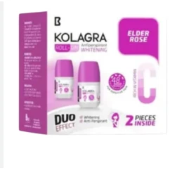 Kolagra 48H Antiperspirant Whitening Roll-On Deodorants Elder Rose Scent with Vitamin C for Sensitive Skin - alcohol free, aluminum salts free, parabens free