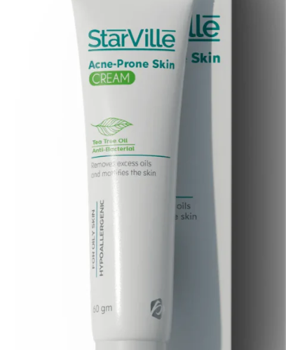 StarVille Hypoallergenic Facial Cream with Tea Tree Oil for Oily & Acne-Prone Skin