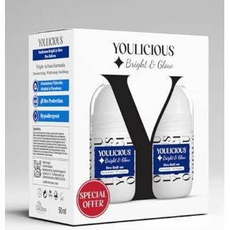 Youlicious Hypoallergenic Brightening & Glowing Roll-On Deodorants with Dermawhite WF Complex - vegan, alcohol free, parabens free