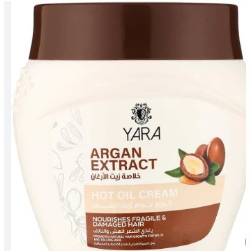 Yara Anti-Hair Fall & Nourishing Hot Oil Cream with Argan Extract for Fragile & Damaged Hair