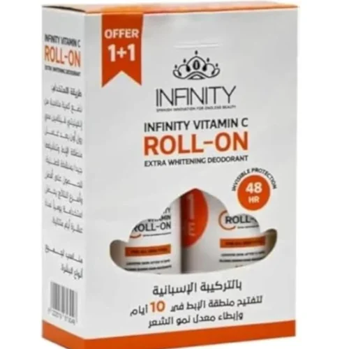 Infinity 48H Whitening Roll-On Deodorant with Vitamin C for All Skin Types (1+1 Free)