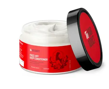 The Hair Addict Frizz-Off Moisturizing & Deep Conditioning Hair Mask with Panthenol, Papaya & Macadamia Extracts - silicones free, colorants free, parabens free