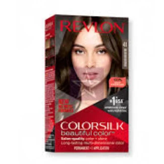 Revlon 3D Colorsilk Permanent Hair Coloring Kit with Keratin Medium Brown 41 - ammonia free