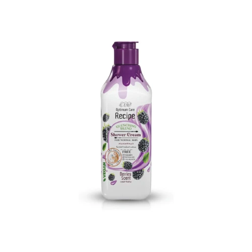 Eva Optimum Care Recipe Quenching Blend Shower Cream Berries Scent for Normal Skin - vegan, parabens free, phthalates free