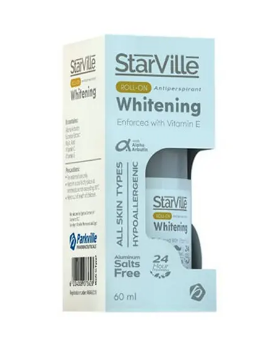 StarVille Women's Whitening Roll-On Deodorant for All Skin Types - aluminum salts free