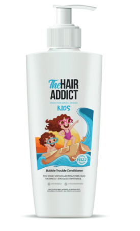 The Hair Addict Kids Bubble Trouble Conditioner with Moringa, Avocado & Panthenol for Detangled & Frizzy Hair - parabens free, colorants free, silicones free