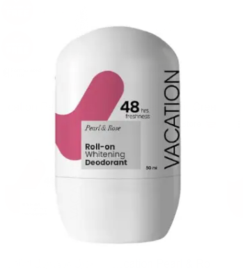 Vacation 48H Whitening & Soothing Roll-On Deodorant Pearl & Rose Scent with Alpha Arbutin, Limonene & Aloe Vera for Women