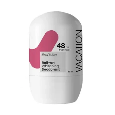 Vacation 48H Whitening & Soothing Roll-On Deodorant Pearl & Rose Scent with Alpha Arbutin, Limonene & Aloe Vera for Women