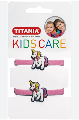 Titania Kid Care Pink Unicorn Hair Ties