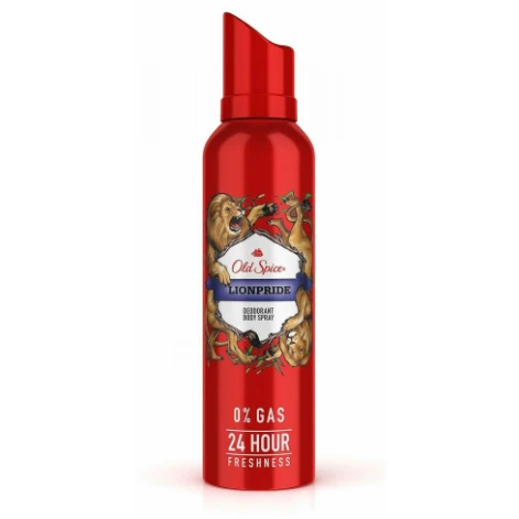 Old Spice 24H Freshening Lionpride Deodorant Body Spray for Men - gas free