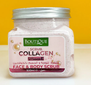 Boutique Face & Body Scrub Cream with Collagen & Vitamin E
