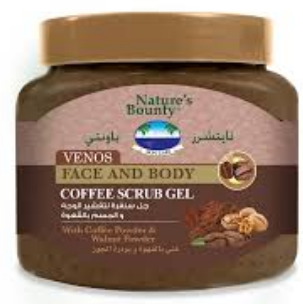 Nature's Bounty Venos Face & Body Scrub Gel with Coffee & Walnut Powder