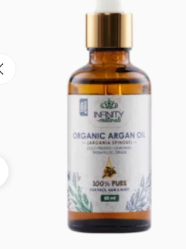 Infinity Naturals Cold Pressed & Unrefined Organic Argan Oil for Face, Hair & Body - mineral oil free, parabens free, chemical free