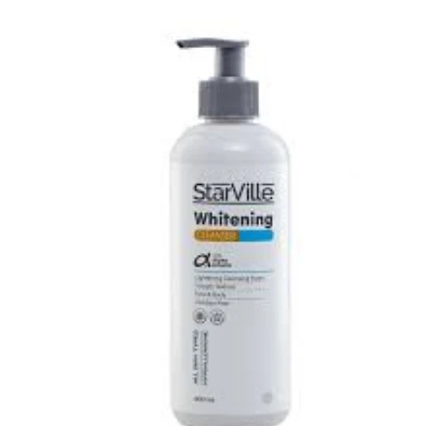 StarVille Hypoallergenic Whitening & Lightening Face & Body Foaming Cleanser with Alpha Arbutin, Chamomile & Aloe Vera Extracts for All Skin Types - parabens free