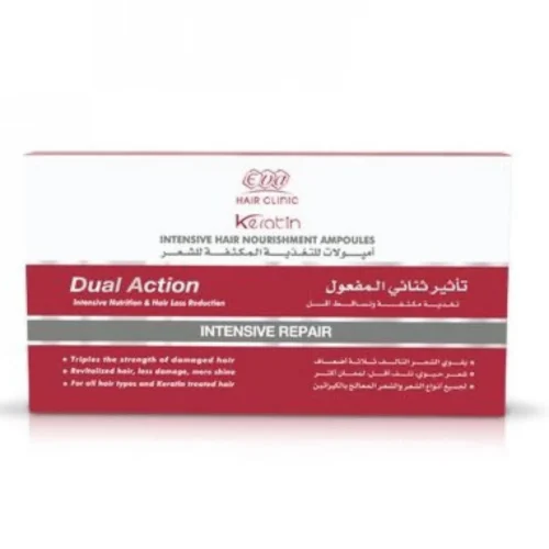 Eva Hair Clinic E-Keratin Nourishing Keratin Ampoules for All Hair Types & Keratin Treated Hair