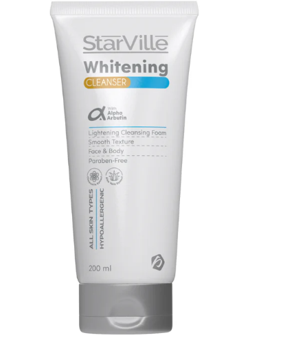 StarVille Hypoallergenic Whitening Body & Facial Cleansing Foam with Chamomile & Aloe Vera Extracts for All Skin Types - parabens free