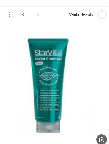StarVille Hypoallergenic & Antibacterial Facial Gel Cleanser with Tea Tree Oil for Oily & Acne-Prone Skin - soap free