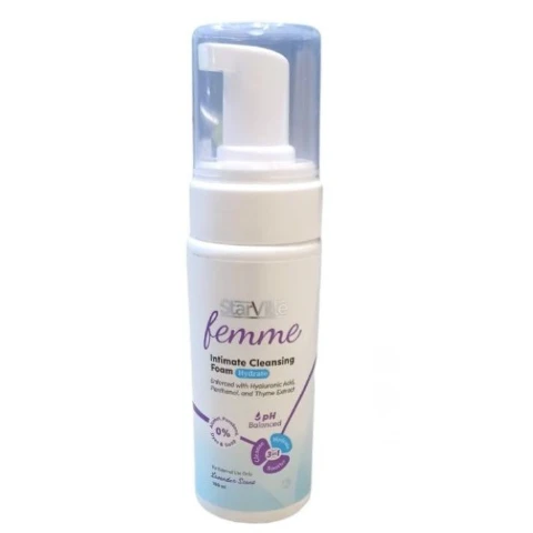 StarVille Femme Hydrating & Soothing Foaming Intimate Cleanser Lavender Scent with Hyaluronic Acid, Panthenol & Thyme Extract - alcohol free, parabens free, dyes free