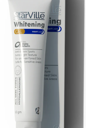 StarVille Hypoallergenic Whitening Night Care Gel with Alpha Arbutin for All Skin Types
