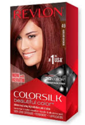 Revlon 3D Colorsilk Permanent Hair Color Dark Auburn Brown 49 - ammonia free