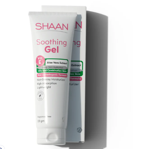 Shaan Non-Greasy Soothing & Moisturizing Post-Laser Gel with Vitamin E & Aloe Vera Extract for Oily, Combination & Acne-Prone Skin - parabens free, fragrance free, non comedogenic