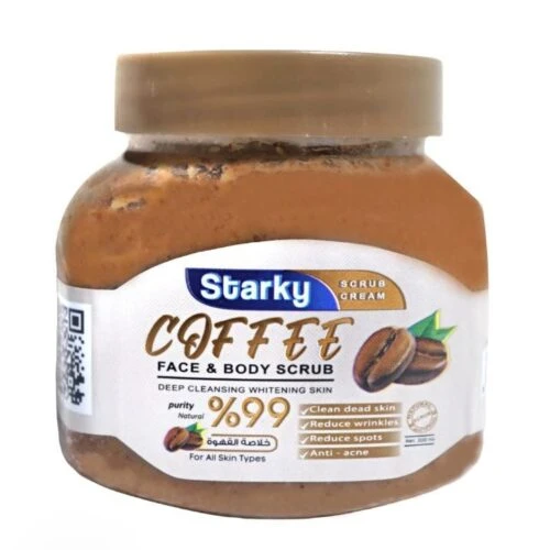 Starky Whitening, Cleansing & Anti-Acne Face & Body Scrub with Coffee for All Skin Types