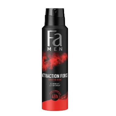 Fa Men Attraction Force 48H Deodorant & Body Spray - aluminum salt free