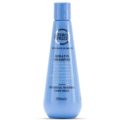 Zero Frizz Hydrating, Smoothing & Anti-Frizz Shampoo with Keratin, Ceramides & Vitamins