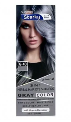 Starky 3in1 Moisturizing Herbal Hair Dye Shampoo Gray 40