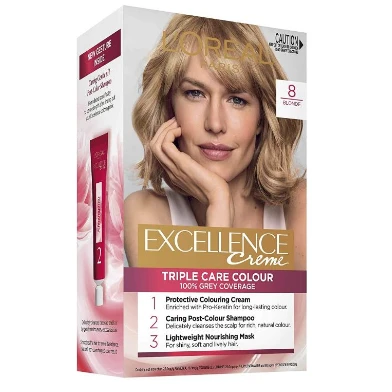 L'Oreal Excellence Triple Care Hair Color Cream Light Blonde 8