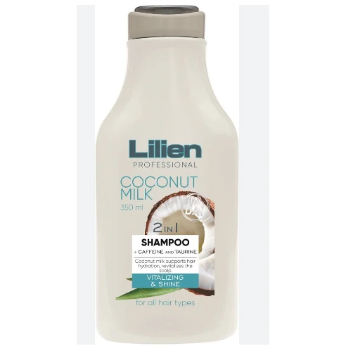 Lilien Professional Vitalizing, Hydrating & Shining Shampoo with Coconut Milk, Caffeine & Taurine for All Hair Types