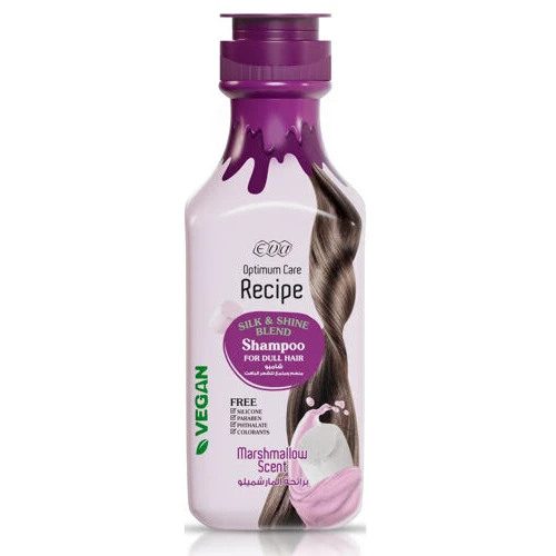 Eva Optimum Care Recipe Silk & Shine Blend Shampoo for Dull Hair Marshmallow Scent - vegan, silicone free, parabens free