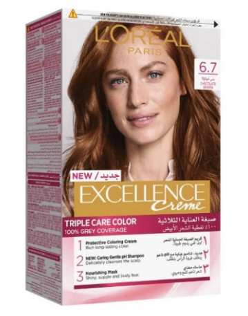 L'Oreal Excellence Triple Care Hair Color Cream Chocolate Brown 6.7