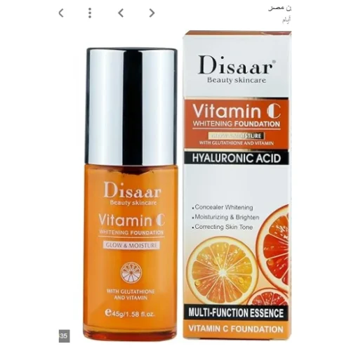 Disaar Whitening, Moisturizing & Brightening Foundation with Hyaluronic Acid, Glutathione & Vitamin C