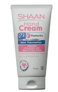 Shaan Hypoallergenic 72H Rejuvenating, Soothing & Softening Hand Cream with Pentavitin, Ceramides & Hyaluronic Acid for Dry & Cracked Skin - parabens free, non comedogenic