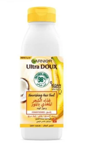 Garnier Ultra Doux Nourishing Hair Food Conditioner with Banana & Coconut Extracts for Dry Hair - vegan, silicone free
