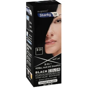 Starky 3in1 Moisturizing Herbal Hair Dye Shampoo Black 01