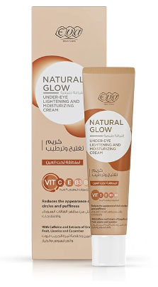 Eva Skin Care Natural Glow Lightening Under Eye Cream with Caffeine, Cucumber, Grapefuit & Licorice Extracts for Dark Circles & Puffiness