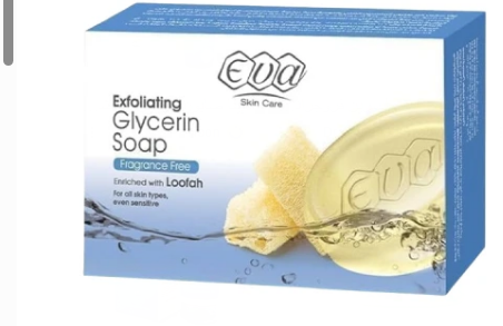 Eva Skin Care Exfoliating Soap Bar with Glycerin & Loofah Extract for All Skin Types - fragrance free