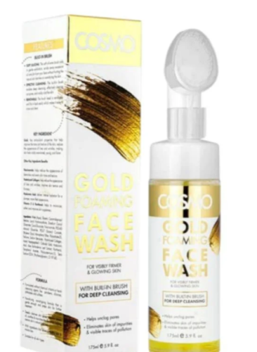 Cosmo Gold Foaming Facial Wash with Brush for All Skin Types - parabens, silicones, phthalates