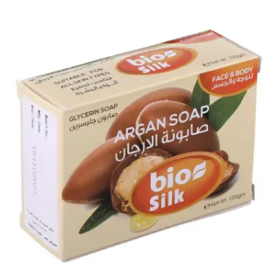 Bio Silk Glycerin Face & Body Soap Bar with Argan Oil for All Skin Types - animal testing free