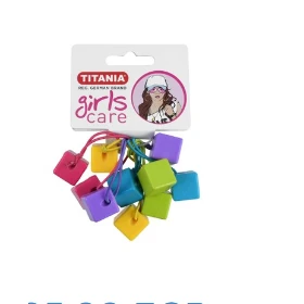 Titania Girls Care Assorted Cube Hair Ties