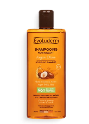 Evoluderm Argan Divin Nourishing Shampoo with Argan Oil & Shea for Dry & Damaged Hair - silicone free, parabens free