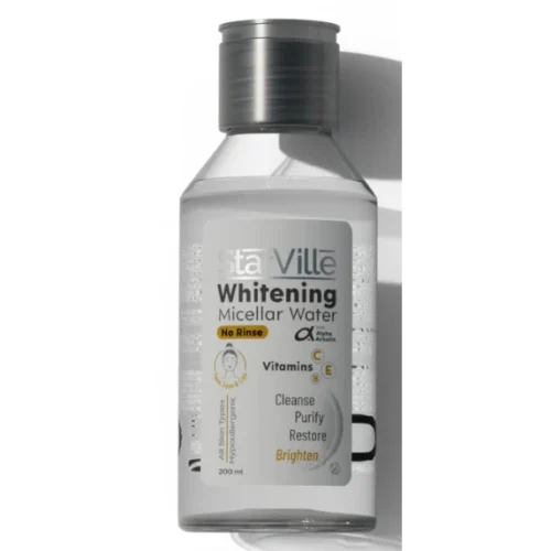 StarVille Hypoallergenic Whitening, Brightening & Restoring Micellar Water with Alpha Arbutin & Vitamin E for All Skin Types