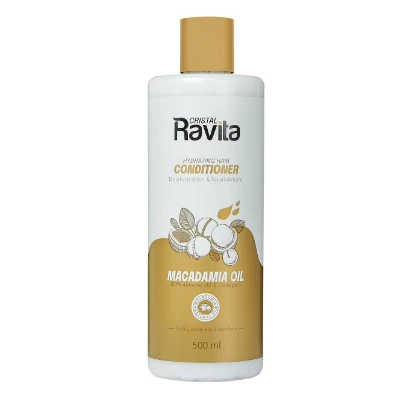 Cristal Ravita Hydrating, Moisturizing & Nourishing Conditioner with Macadamia Oil, Almond Oil & Collagen for Split Ends, Dry & Brittle Hair